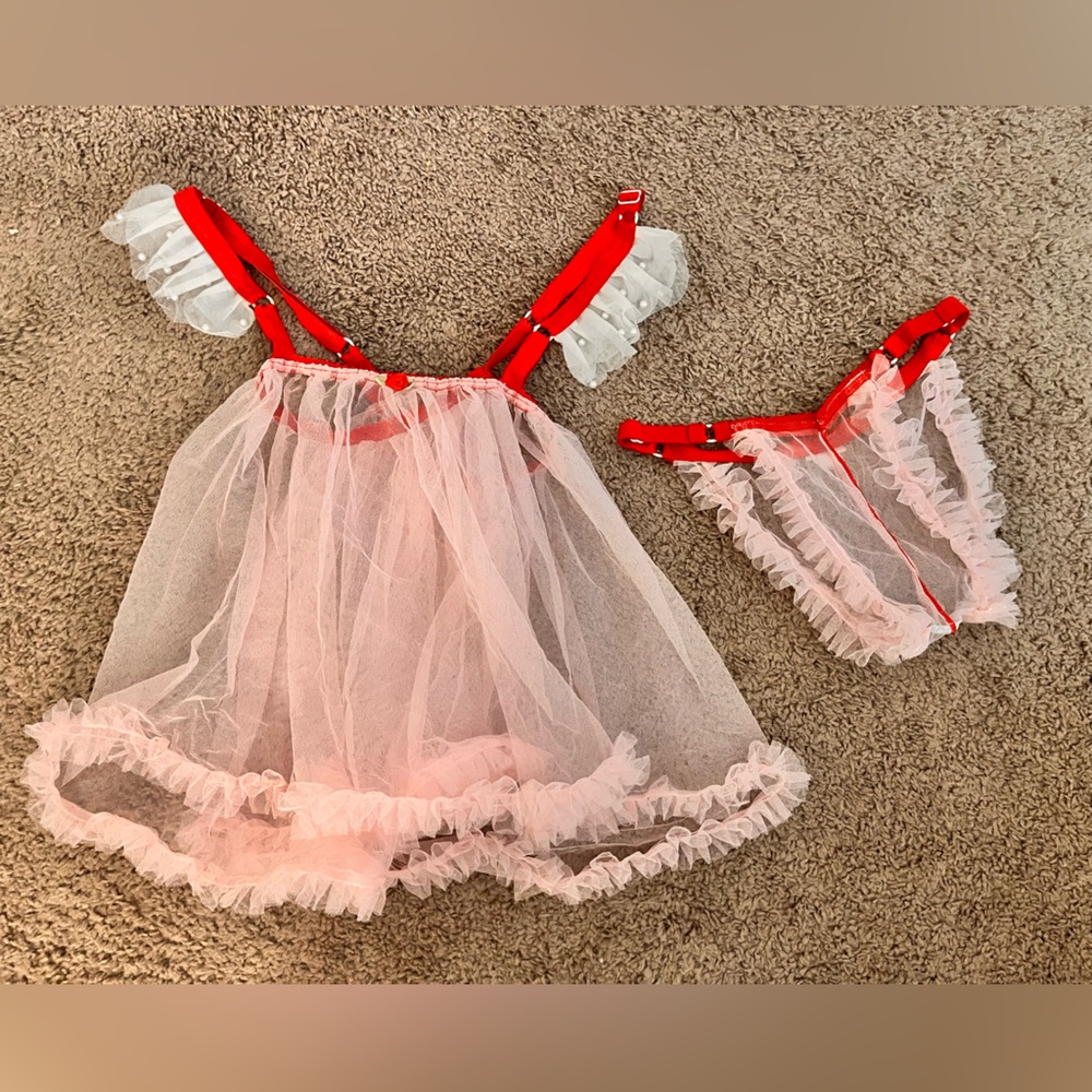 ✨Solstice Red and Pink Lingerie with Ruffles